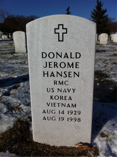 Headstone Front of Betsy Hansen. Arlington National Cemetery.