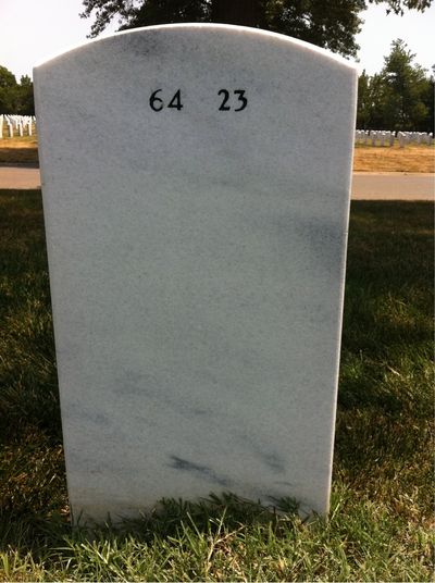 Headstone Back of Verner Reinhold Carlson. Arlington National Cemetery.