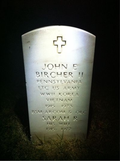 Headstone Front of Jeffrey R Bircher. Arlington National Cemetery.
