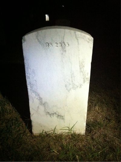 Headstone Back of Louise Kleinhans. Arlington National Cemetery.