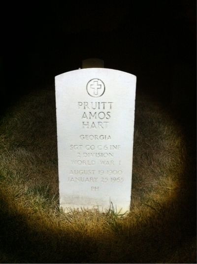 Headstone Front of Pruitt Hart. Arlington National Cemetery.