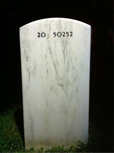 Headstone Back of Irving Rosenburg. Arlington National Cemetery.