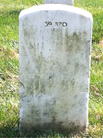 Headstone Back of Nelson Drueding. Arlington National Cemetery.