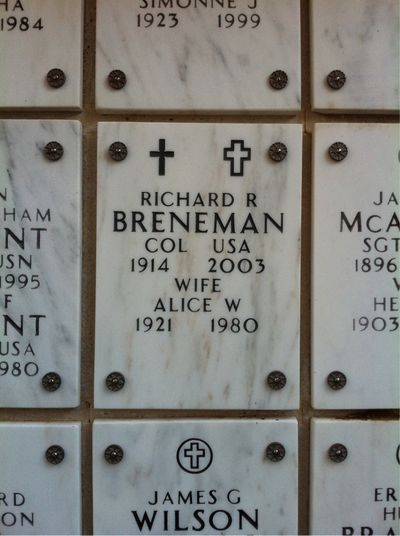 Alice Breneman — Headstone Front