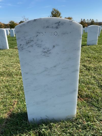 Headstone Back of Robert Lee Hohman. Arlington National Cemetery.