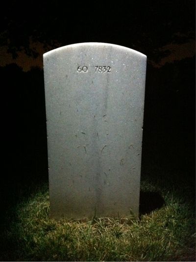 Headstone Back of Thaddeus Williams. Arlington National Cemetery.
