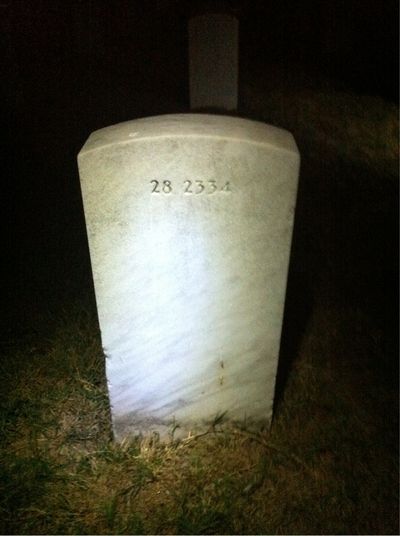 Headstone Back of George Frederick Kleinhans. Arlington National Cemetery.