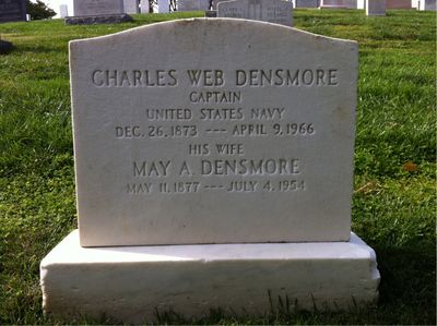 Headstone Front of Charles Densmore. Arlington National Cemetery.