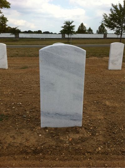 Headstone Back of Burt Richard Mann. Arlington National Cemetery.