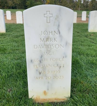 Headstone Front of John Davidson. Arlington National Cemetery.
