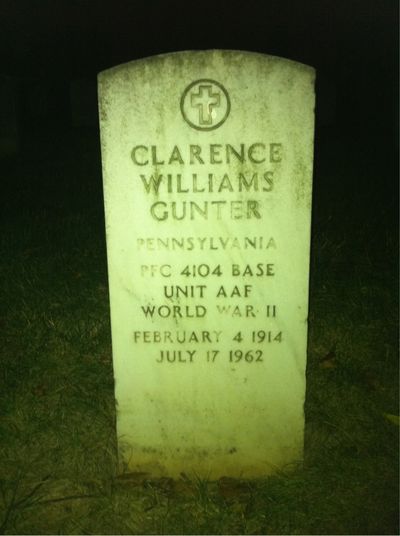 Headstone Front of Mary Gunter. Arlington National Cemetery.