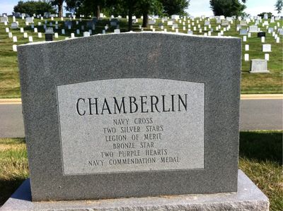 Headstone Back of Beverly Chamberlin. Arlington National Cemetery.