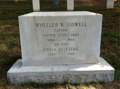Headstone Front of Edna Sidwell. Arlington National Cemetery.