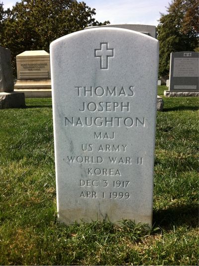 Headstone Front of Reba Naughton. Arlington National Cemetery.
