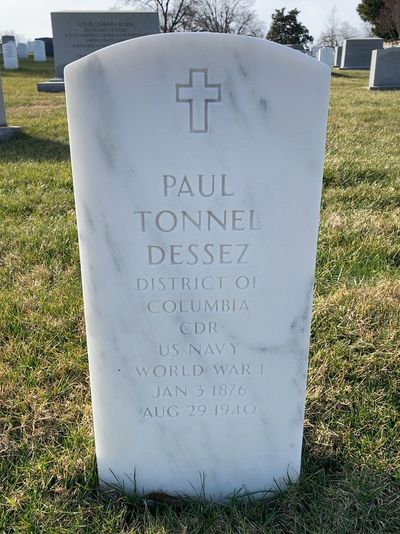 Headstone Front of Paul Dessez. Arlington National Cemetery.