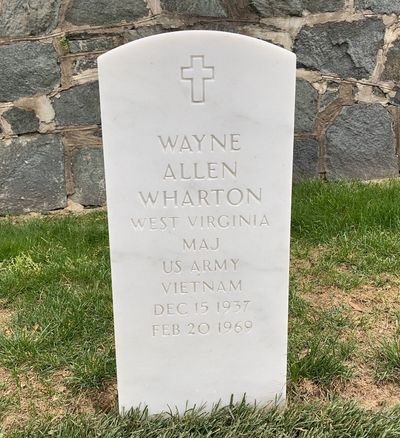 Headstone Front of Wayne Allen Wharton. Arlington National Cemetery.