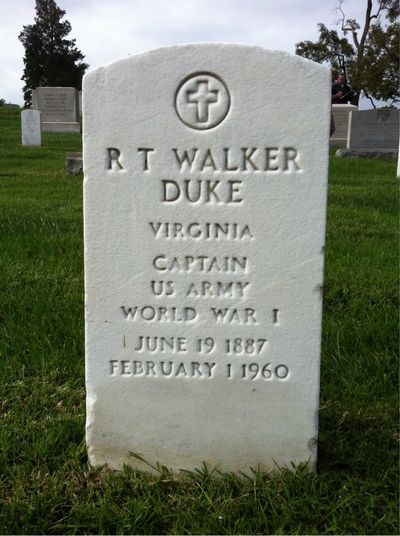 Headstone Front of R Duke. Arlington National Cemetery.