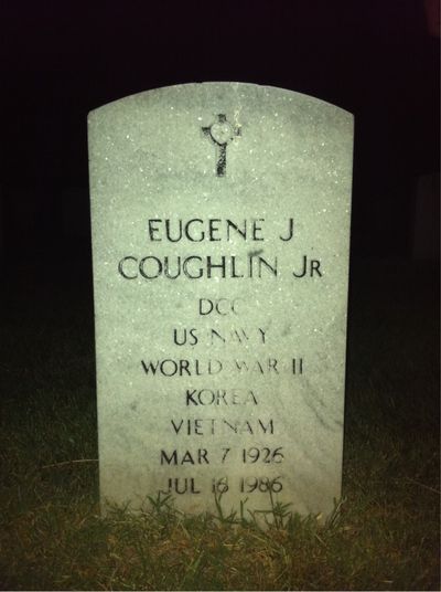 Headstone Front of Eugene J Coughlin. Arlington National Cemetery.
