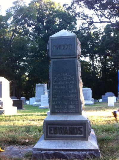 Headstone Front of John Edwards. Arlington National Cemetery.