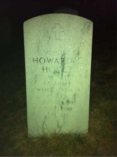 Headstone Front of Howard Cleasby Hovey. Arlington National Cemetery.