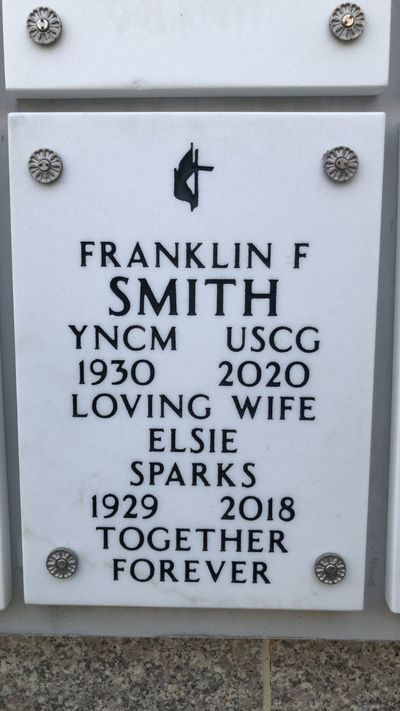 Columbarium Niche Cover of Franklin F Smith. Arlington National Cemetery.