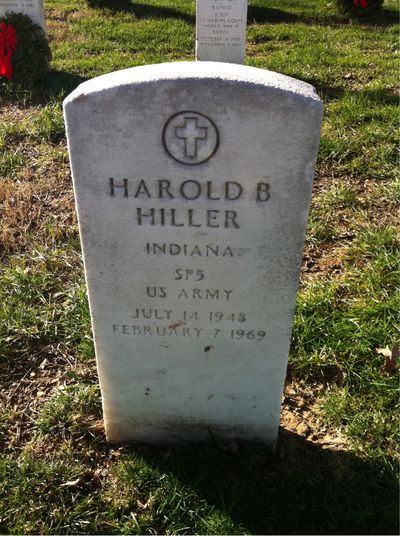Headstone Front of Harold Hiller. Arlington National Cemetery.