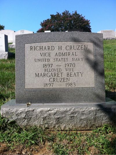 Headstone Front of Margaret Cruzen. Arlington National Cemetery.