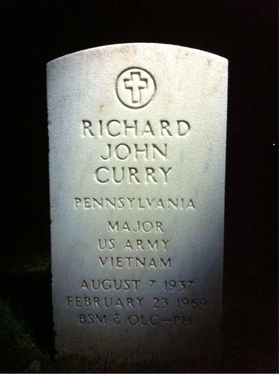 Headstone Front of Richard John Curry. Arlington National Cemetery.
