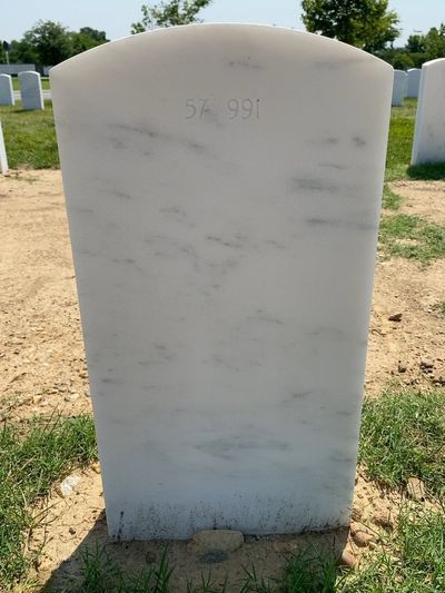 Headstone Back of Curtis H Elseth. Arlington National Cemetery.