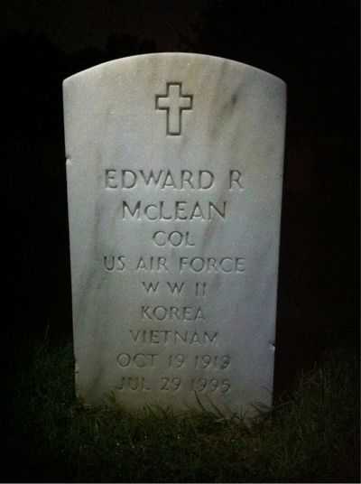 Headstone Front of Edward R Mclean. Arlington National Cemetery.