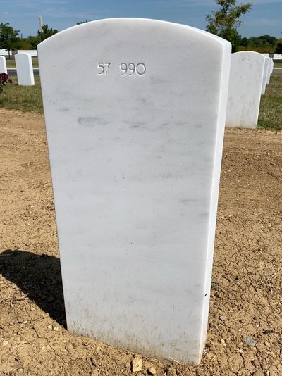 Headstone Back of Michael John Oliveira. Arlington National Cemetery.