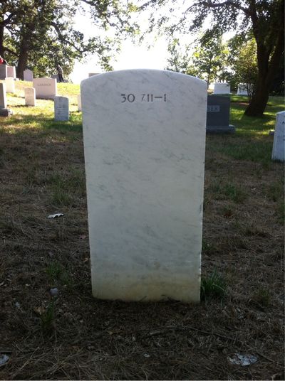 Headstone Back of Lawrence Brendan Ryan. Arlington National Cemetery.