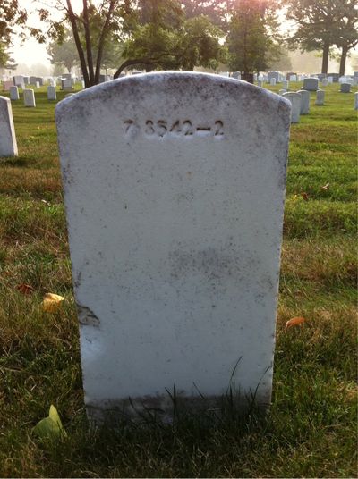 Headstone Back of Julian Fisher. Arlington National Cemetery.