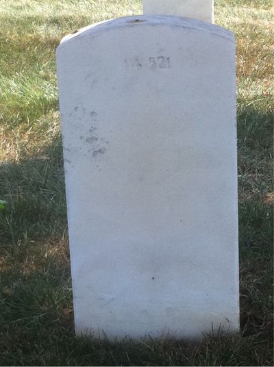 Headstone Back of George B Carter. Arlington National Cemetery.