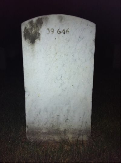 Headstone Back of Marjorie Johnson. Arlington National Cemetery.