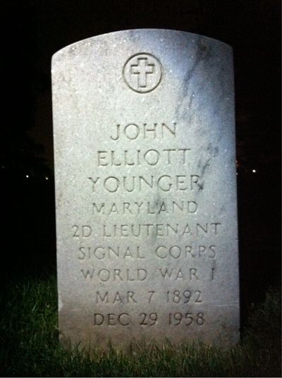 Headstone Front of John Younger. Arlington National Cemetery.