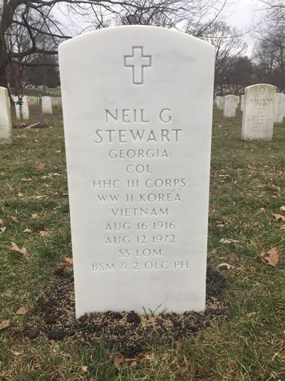 Headstone Front of Alice Stewart. Arlington National Cemetery.