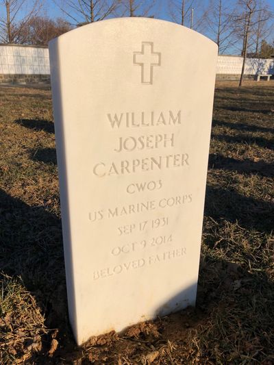 Headstone Front of Blanche Carpenter. Arlington National Cemetery.