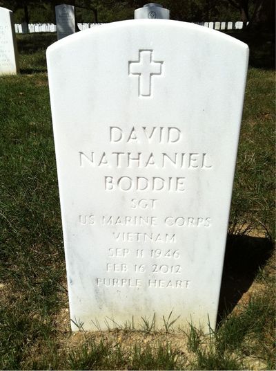 Headstone Front of David Nathaniel Boddie. Arlington National Cemetery.