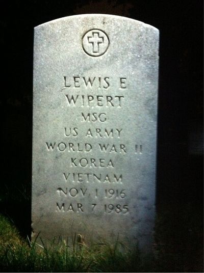 Headstone Front of Frances Wipert. Arlington National Cemetery.