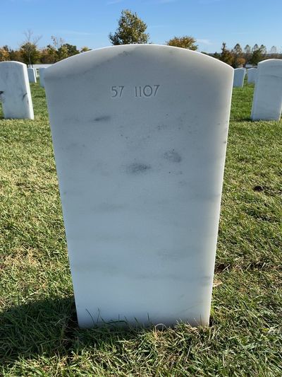 Headstone Back of David Monroe Fitzgerald. Arlington National Cemetery.