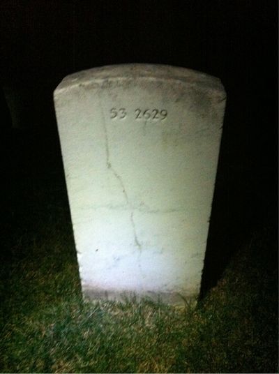 Headstone Back of Timothy Jenkins. Arlington National Cemetery.