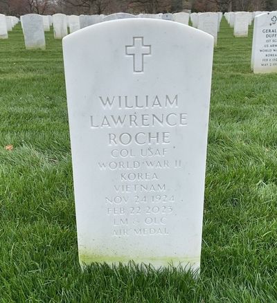 Headstone Front of Geraldine Roche. Arlington National Cemetery.