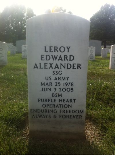 Leroy Alexander — Headstone Front