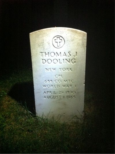 Headstone Front of Mary Dooling. Arlington National Cemetery.