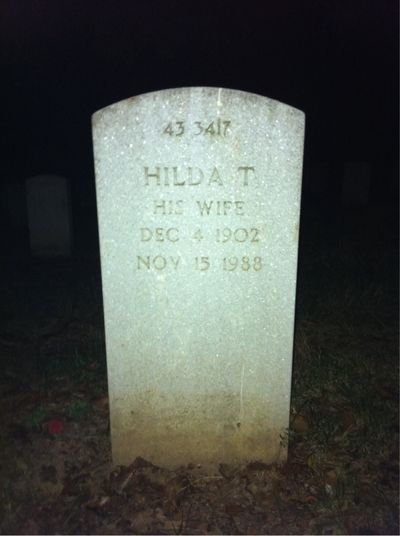 Headstone Back of Hilda Dale. Arlington National Cemetery.