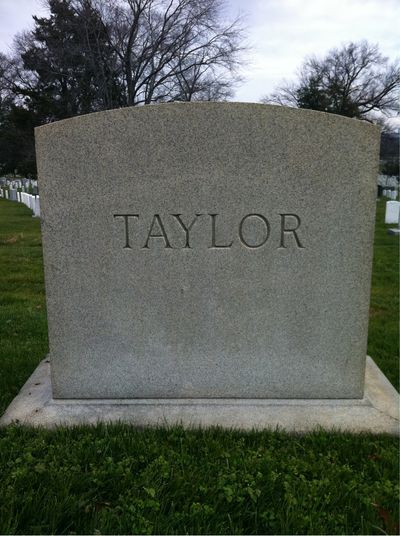 Headstone Back of Adele Taylor. Arlington National Cemetery.