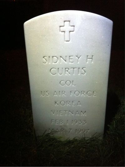 Headstone Front of Sidney Curtis. Arlington National Cemetery.