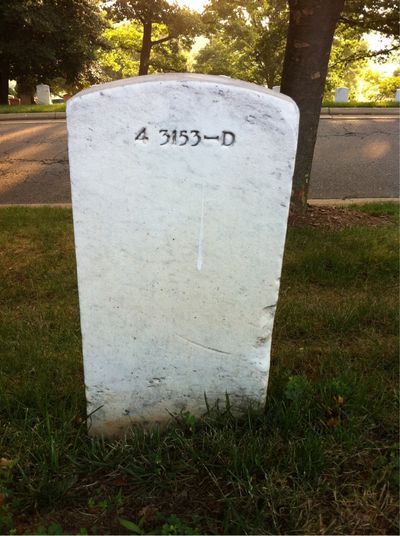 Headstone Back of Richard Pooley. Arlington National Cemetery.