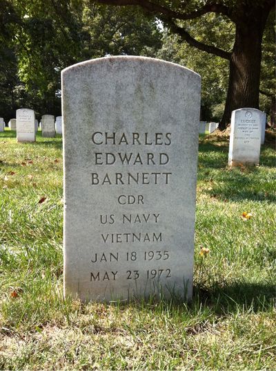 Headstone Front of Charles Edward Barnett. Arlington National Cemetery.